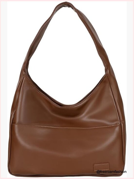 Multi-Pocket Vegan Leather Tote Crossbody Bag | 5 Colors  Large Vegan Leather Tote Bag with Buckle Closure and Multiple Pockets